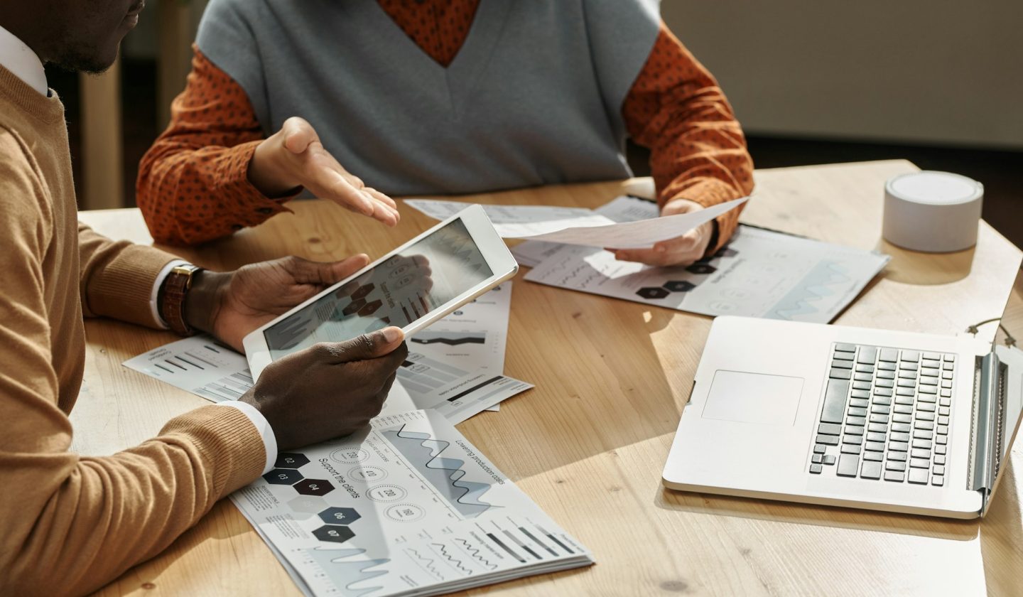 Business partners working in team at office